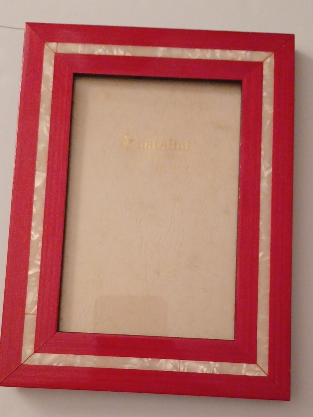 Natalini Italian 1 Picture Frames Red pearl White 4x6 marquetry wood